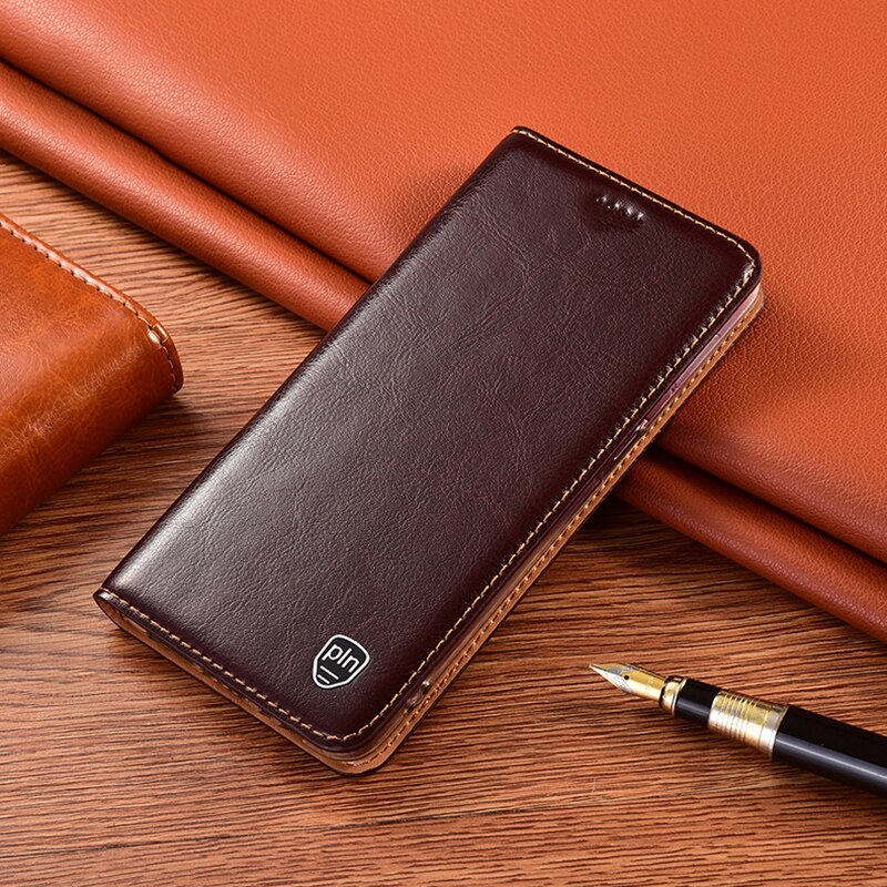 Luxury Cowhide Genuine Leather Case For Vivo Y22 Y75s Y16 Y52t Y73t Y02 Y35 4G 5G Magnetic Card Pocket Wallet Flip C